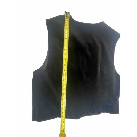 Vintage New Talbots Women's Black Velvet Vest Size 16 Button Made In USA - Picture 7 of 11